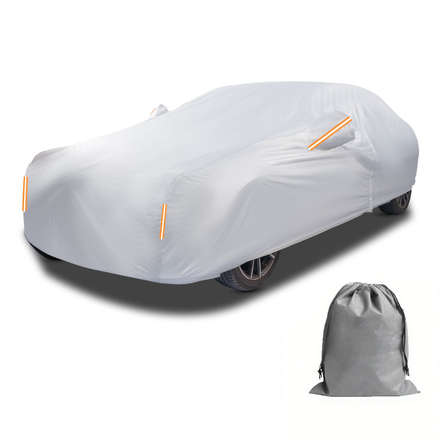 Funda impermeable para coche Caromop de 10 capas, protección para todo tipo de clima (nieve, lluvia, sol), con correas de ajuste seguro y cremallera fácil de poner y quitar.