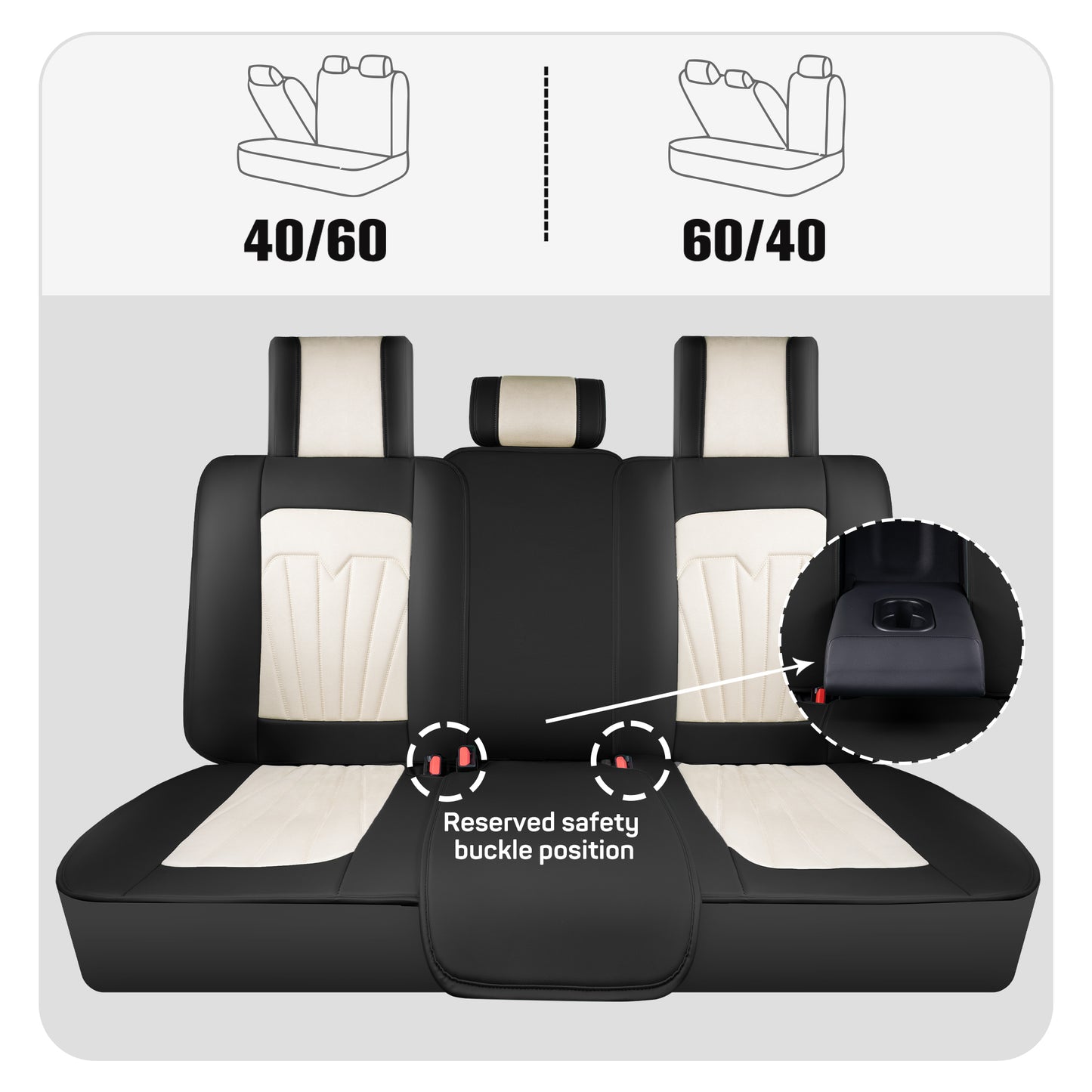 Juego completo de fundas universales para asientos de coche CAROMOP, de terciopelo y cuero sintético con respaldo de espuma 3D y reposabrazos, compatible con coches, camiones y SUV.