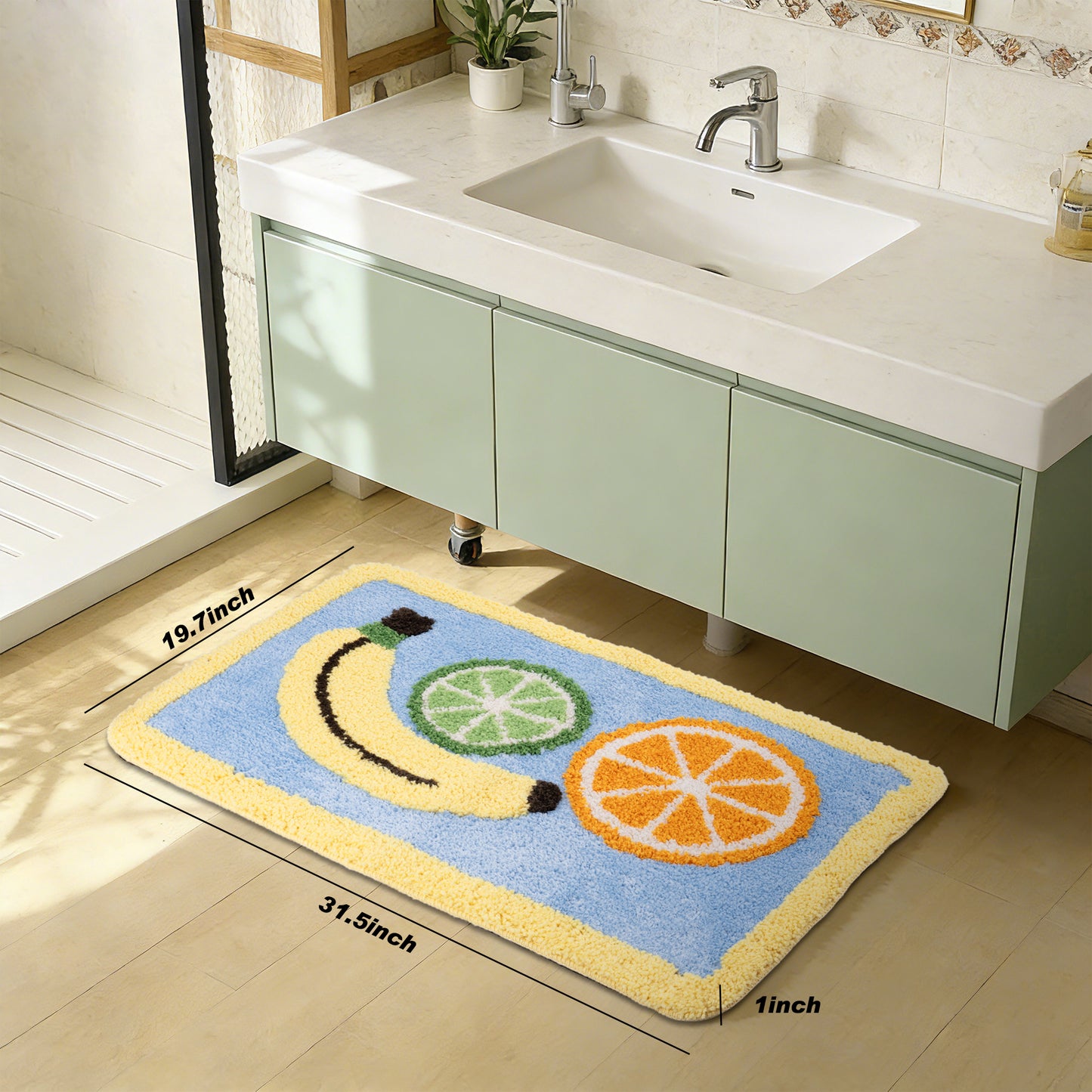 Kaisaatti Ultra Absorbent Bath Rug Mat - Super Soft Microfiber with Non-Slip TPE Backing, Fast Drying Machine Washable Bathroom Floor Mat, 19.7x31.5"