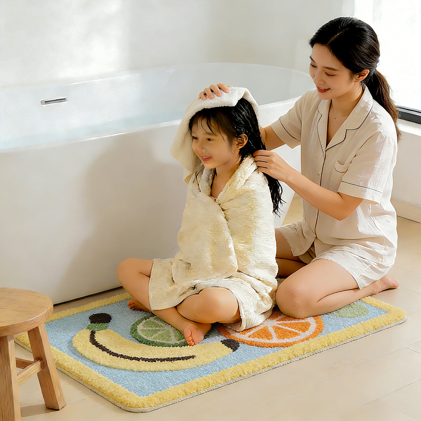 Kaisaatti Ultra Absorbent Bath Rug Mat - Super Soft Microfiber with Non-Slip TPE Backing, Fast Drying Machine Washable Bathroom Floor Mat, 19.7x31.5"