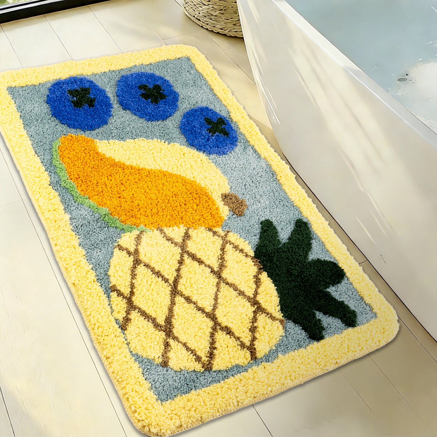 Kaisaatti Ultra Absorbent Bath Rug Mat - Super Soft Microfiber with Non-Slip TPE Backing, Fast Drying Machine Washable Bathroom Floor Mat, 19.7x31.5"
