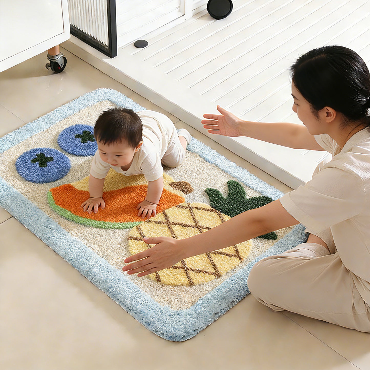 Kaisaatti Ultra Absorbent Bath Rug Mat - Super Soft Microfiber with Non-Slip TPE Backing, Fast Drying Machine Washable Bathroom Floor Mat, 19.7x31.5"