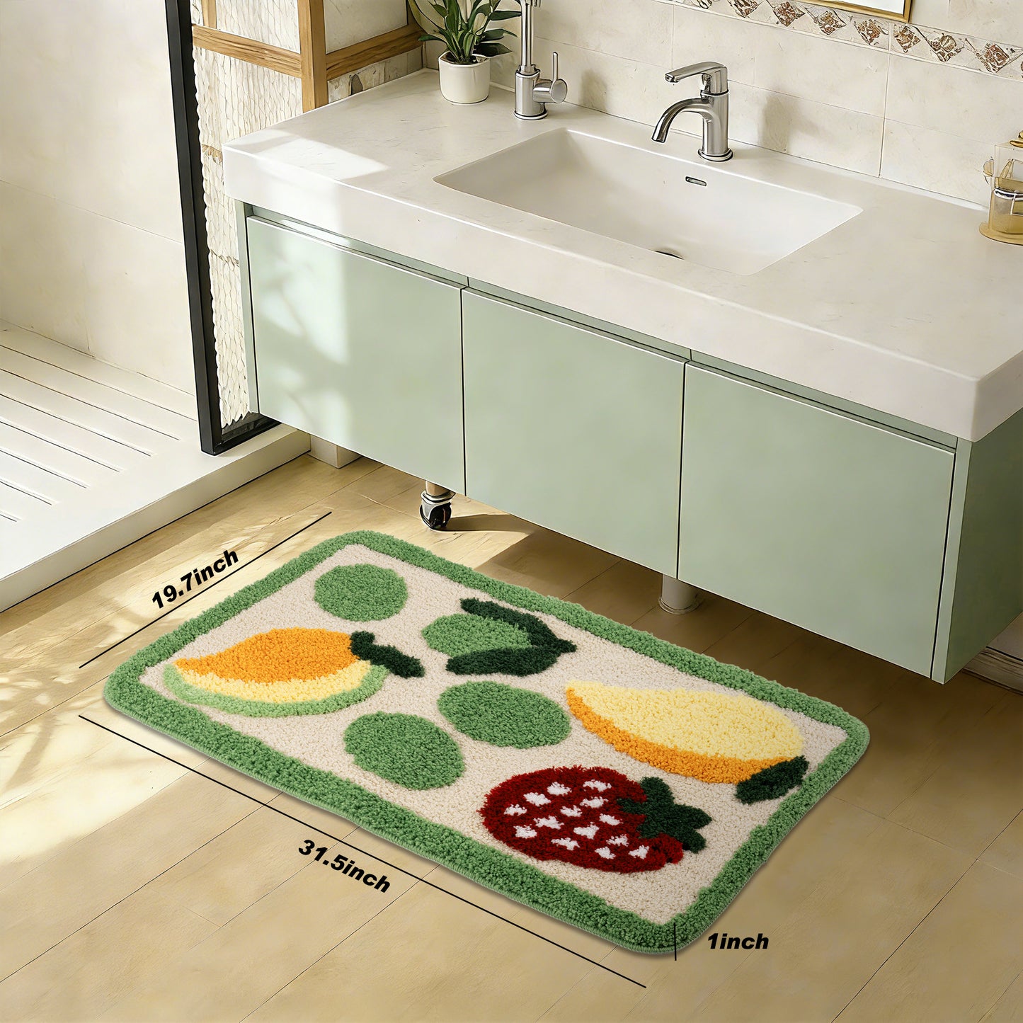 Kaisaatti Ultra Absorbent Bath Rug Mat - Super Soft Microfiber with Non-Slip TPE Backing, Fast Drying Machine Washable Bathroom Floor Mat, 19.7x31.5"