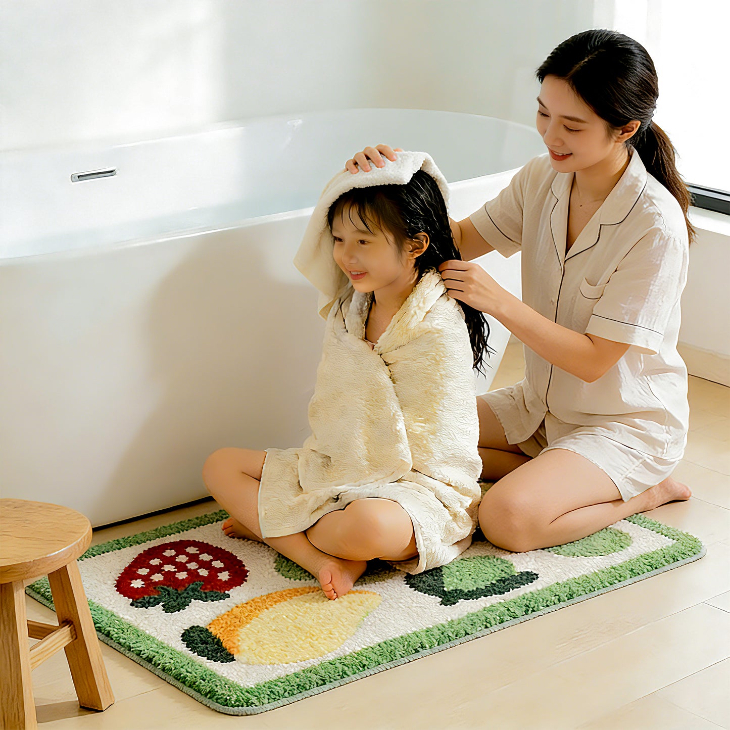 Kaisaatti Ultra Absorbent Bath Rug Mat - Super Soft Microfiber with Non-Slip TPE Backing, Fast Drying Machine Washable Bathroom Floor Mat, 19.7x31.5"