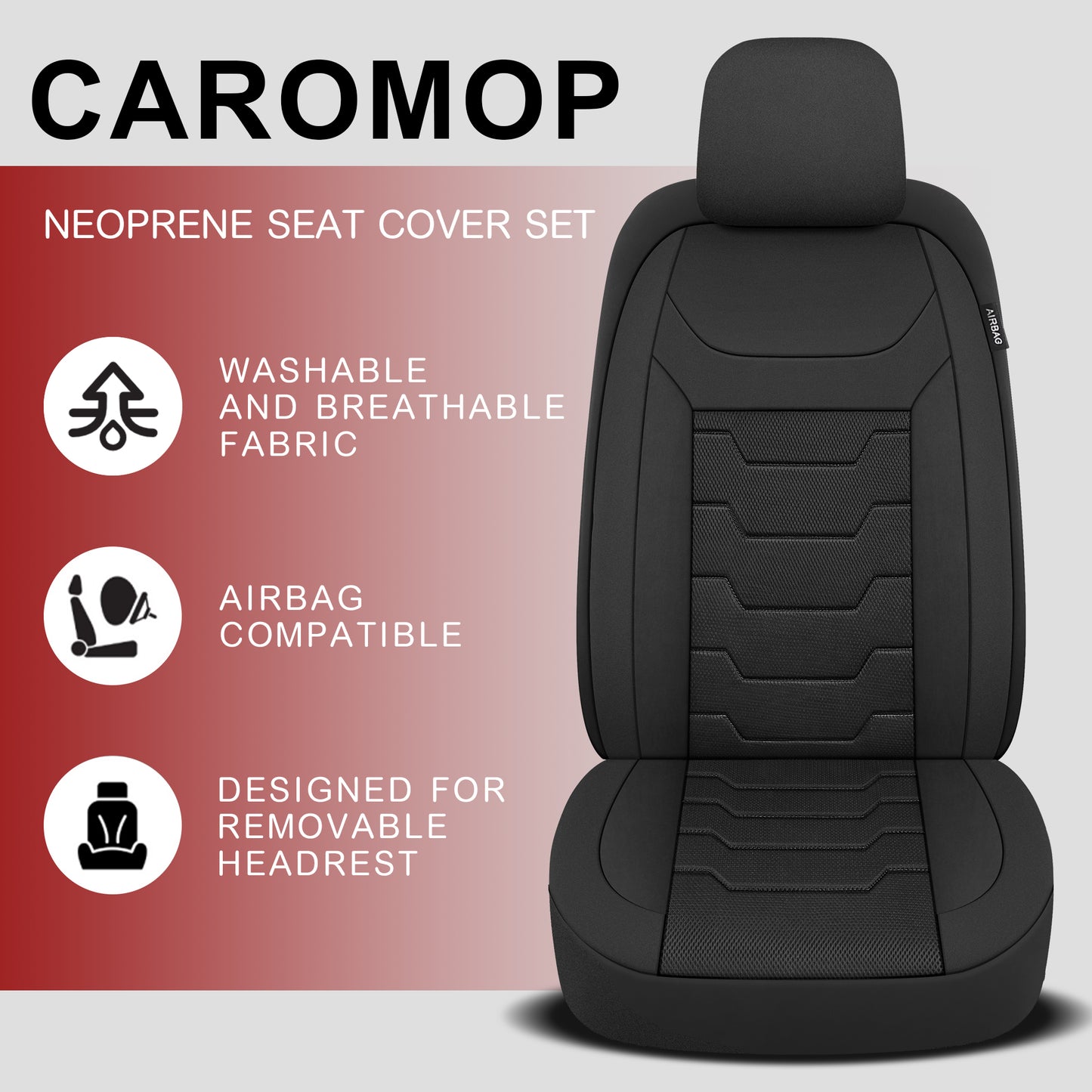 CAROMOP Car Seat Covers Full Set In Cloth Fits Most Universal Automotive