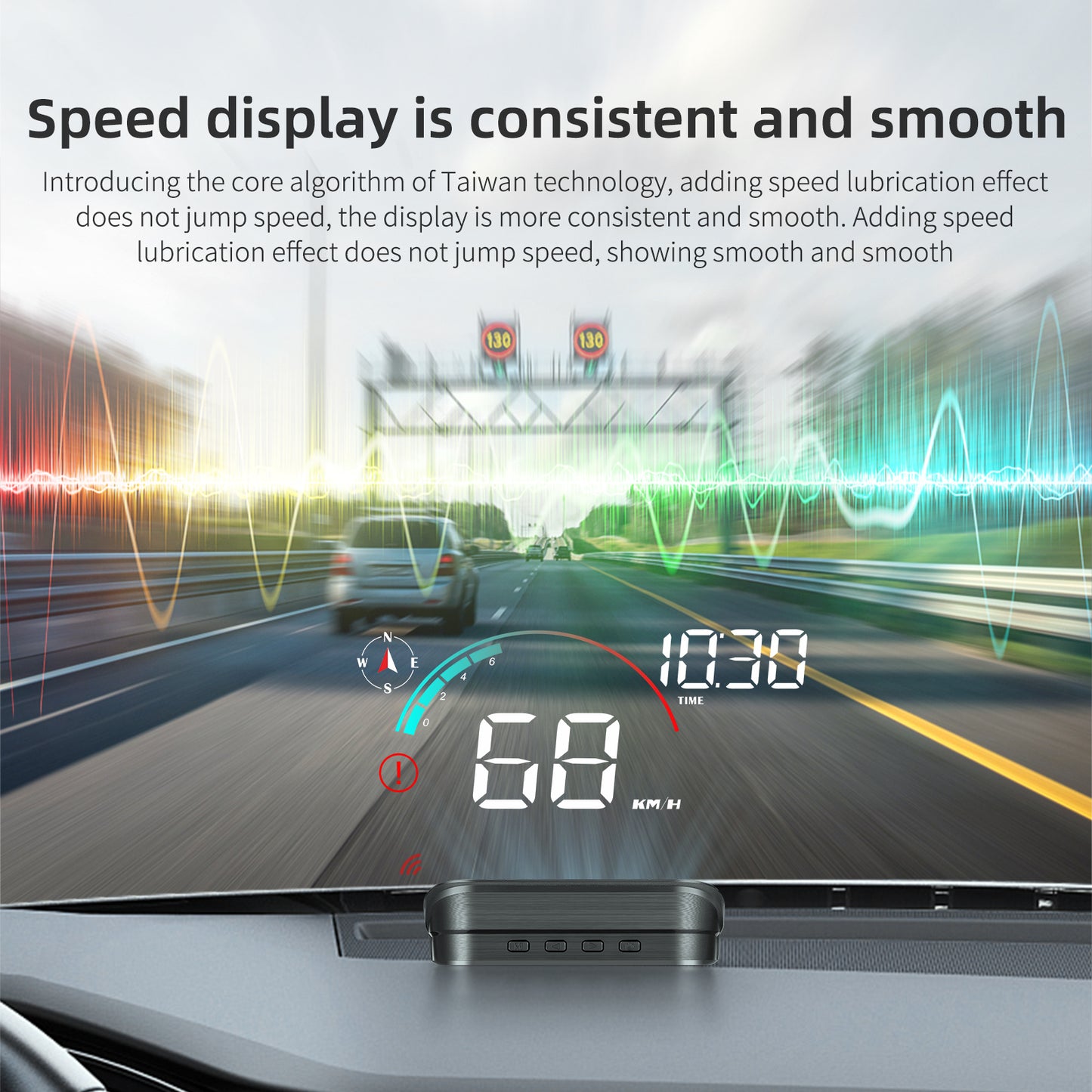 3.5-Inch Car HUD Display -Windshield Speed Projector with GPS digital Speedometer,Compass, Time, Mileage, Overspeed Warning & Driving Data Monitor gauges