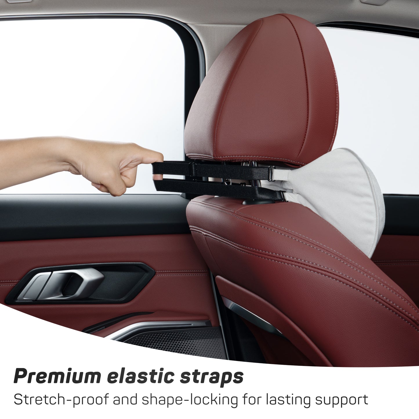CAROMOP Ergonomic Car Headrest Neck Pillow Soft Suede Adjustable Height Breathable Cover Universal Fit for Driving Comfortable Instant Rebound Cloud Soft Support