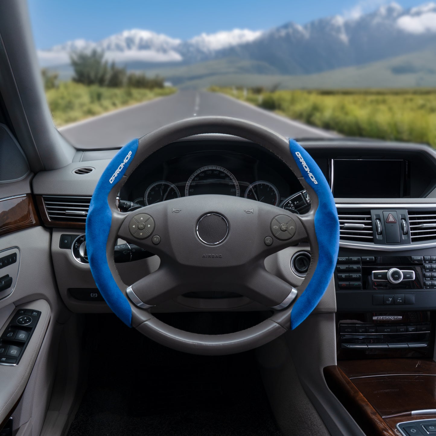 Caromop Premium Suede Steering Wheel Cover – 14.5 to 15 Inch Universal Fit, Enhanced Grip & Non-Slip Design, Comfortable and Stylish Upgrade for Your Car Interior