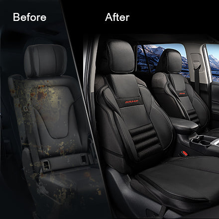 CAROMOP 3D Thick Car Seat Covers, Front Set, Breathable PU Leather with Mesh, Non-Slip, Universal Fit for Car, SUV, Van, Truck