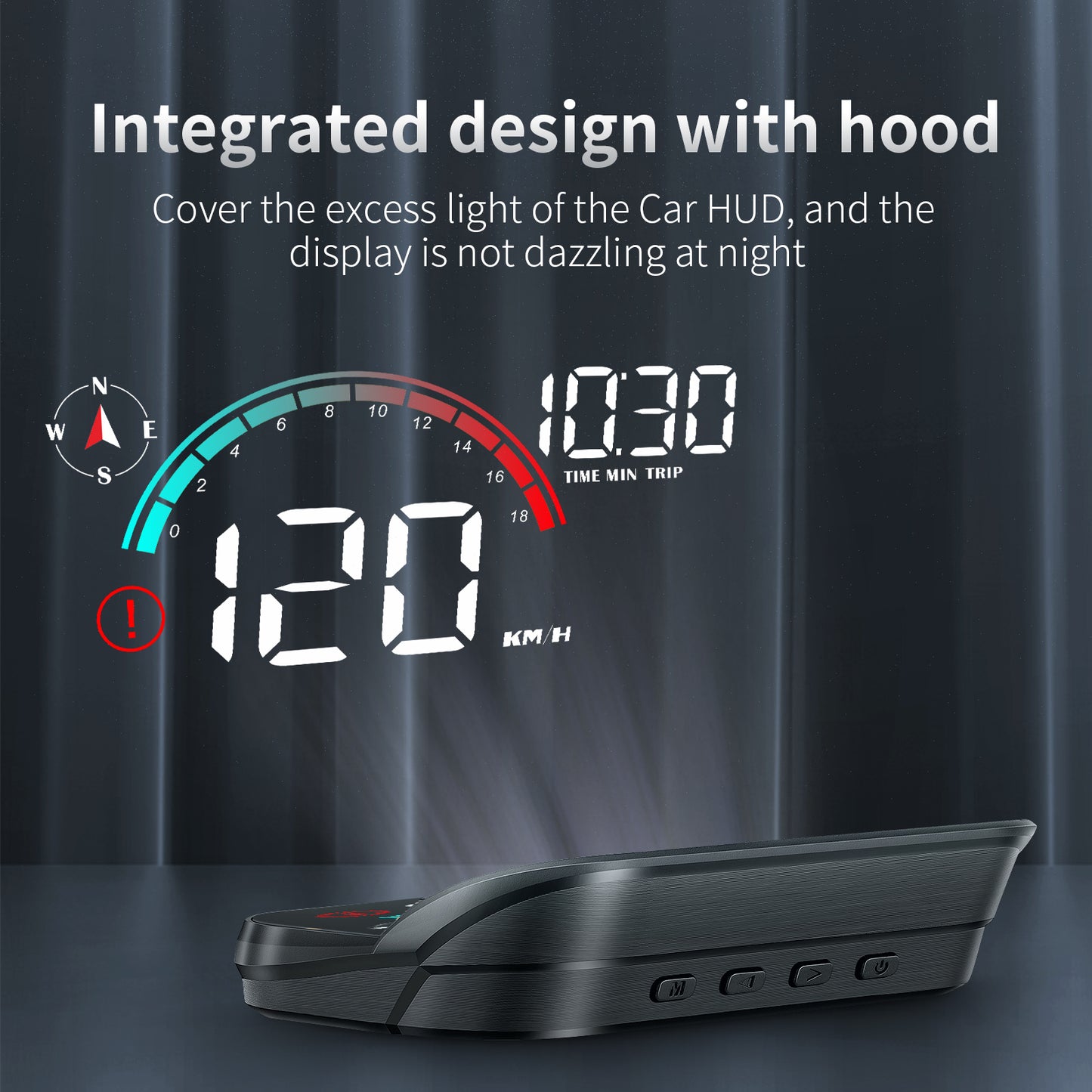 3.5-Inch Car HUD Display -Windshield Speed Projector with GPS digital Speedometer,Compass, Time, Mileage, Overspeed Warning & Driving Data Monitor gauges