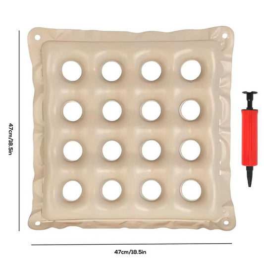 Inflatable Seat Cushions,Pressure Relief PVC breathable Cushion,Ideal for Office Chairs,Car Seats,Wheelchair waterproof Cushions,Comes with Air Pumps,Portable and Comfortable（Beige)